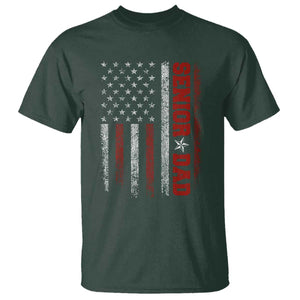 Senior Dad T Shirt Graduate Proud Dad Class of 2025 Vintage American Flag TS11 Dark Forest Green Print Your Wear