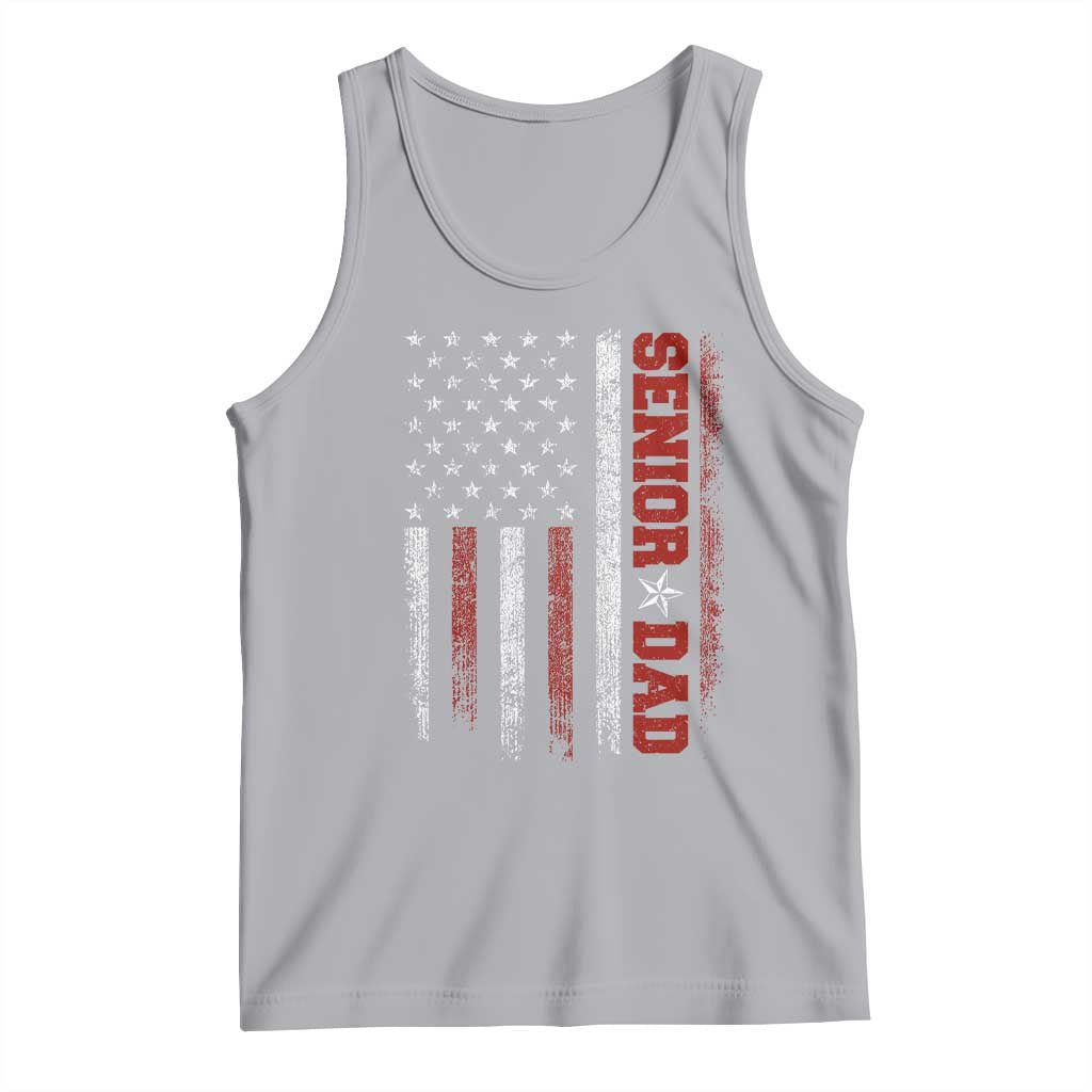 Senior Dad Tank Top Graduate Proud Dad Class of 2025 Vintage American Flag TS11 Athletic Heather Print Your Wear