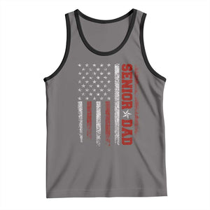 Senior Dad Tank Top Graduate Proud Dad Class of 2025 Vintage American Flag TS11 Deep Heather Black Print Your Wear