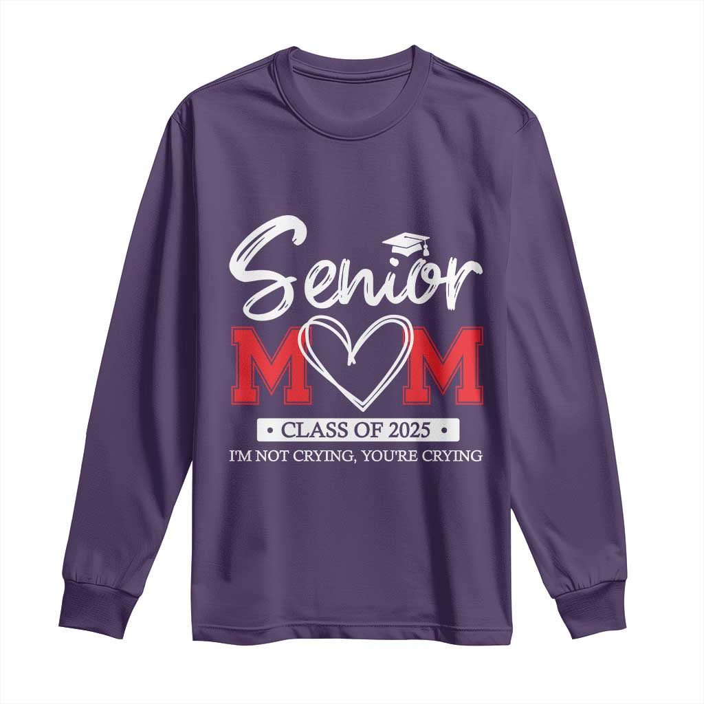 Senior Mom Class Of 2025 Graduate Long Sleeve Shirt TS11 Purple Print Your Wear