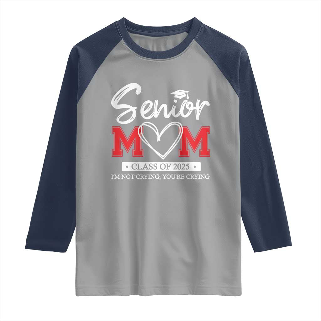 Senior Mom Class Of 2025 Graduate Raglan Shirt TS11 Sport Gray Navy Print Your Wear