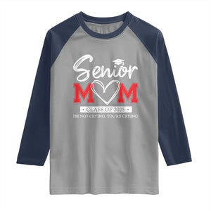 Senior Mom Class Of 2025 Graduate Raglan Shirt TS11 Sport Gray Navy Print Your Wear