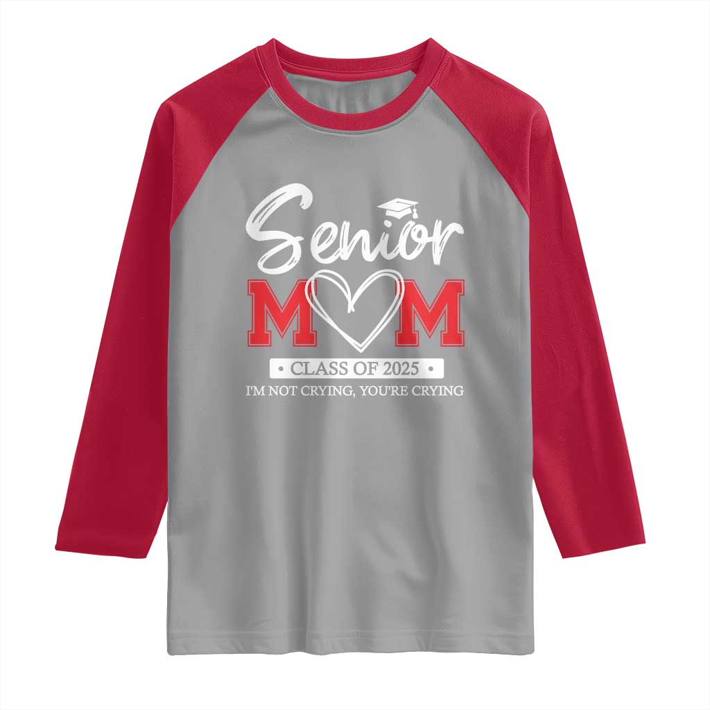 Senior Mom Class Of 2025 Graduate Raglan Shirt TS11 Sport Gray Red Print Your Wear