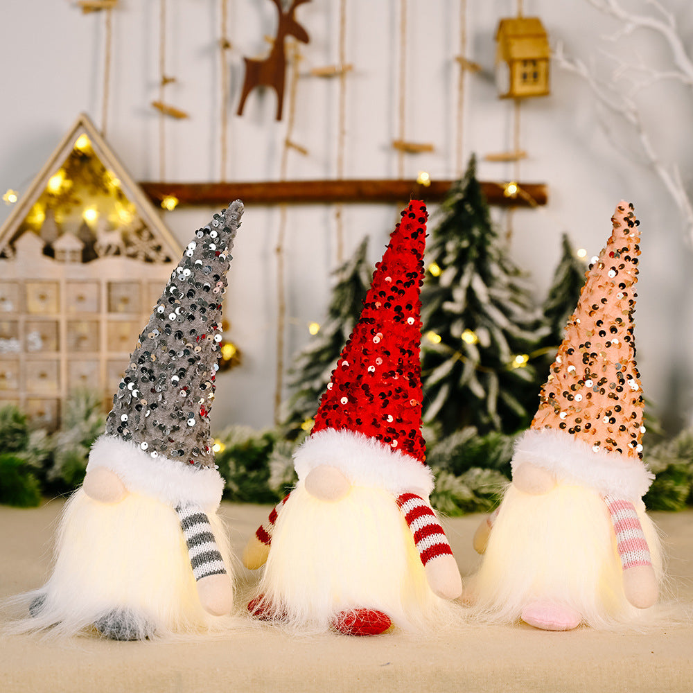 Sequin Light-Up Faceless Gnome Print Your Wear