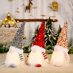 Sequin Light-Up Faceless Gnome Print Your Wear