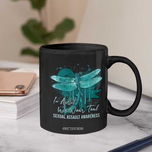 Sexual Assault Awareness Coffee Mug In April We Wear Teal Ribbon Butterfly TS02 Print Your Wear