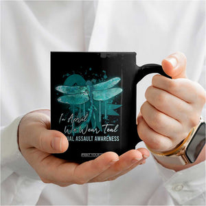 Sexual Assault Awareness Coffee Mug In April We Wear Teal Ribbon Butterfly TS02 Print Your Wear