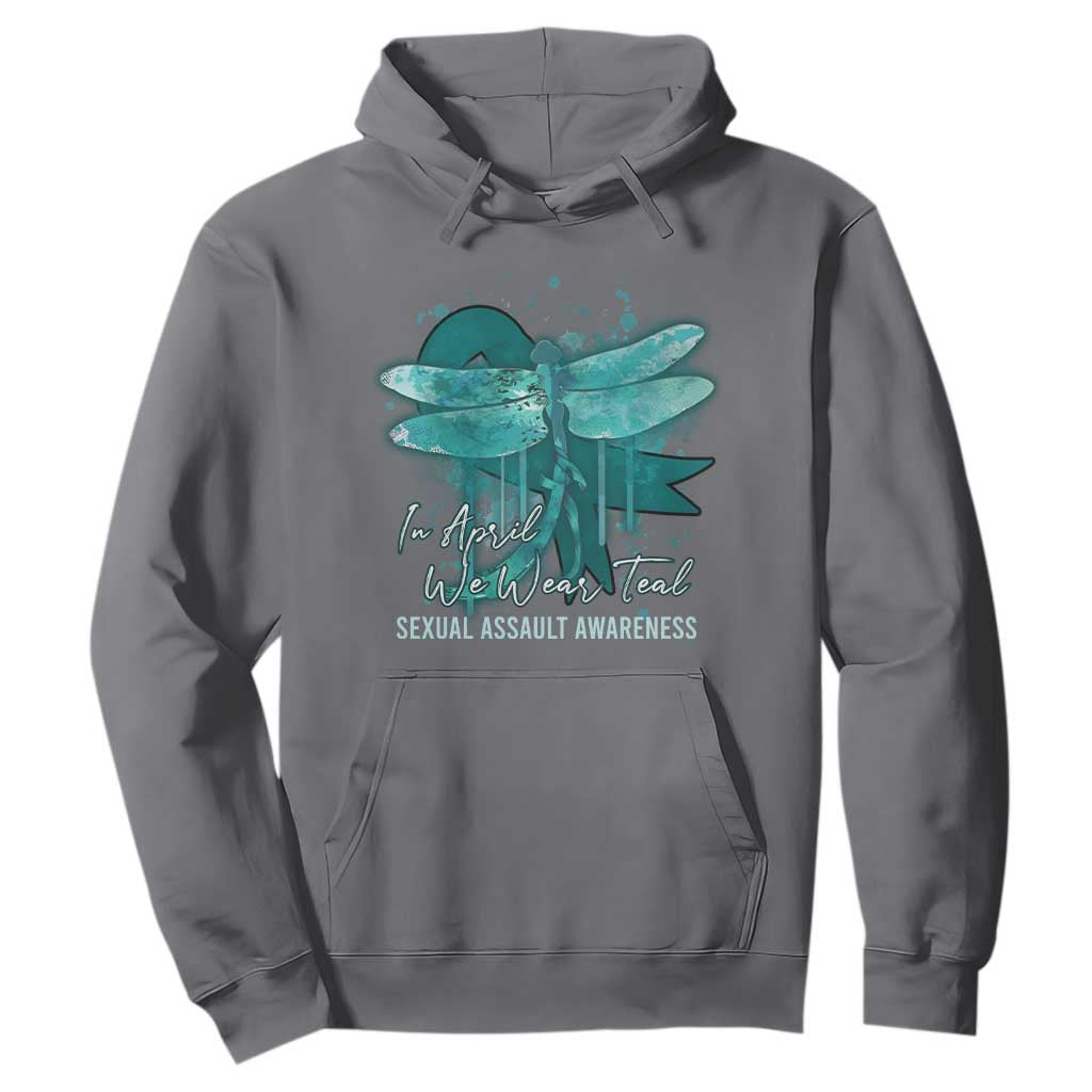 Sexual Assault Awareness Hoodie In April We Wear Teal Ribbon Butterfly TS02 Charcoal Print Your Wear