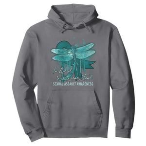 Sexual Assault Awareness Hoodie In April We Wear Teal Ribbon Butterfly TS02 Charcoal Print Your Wear