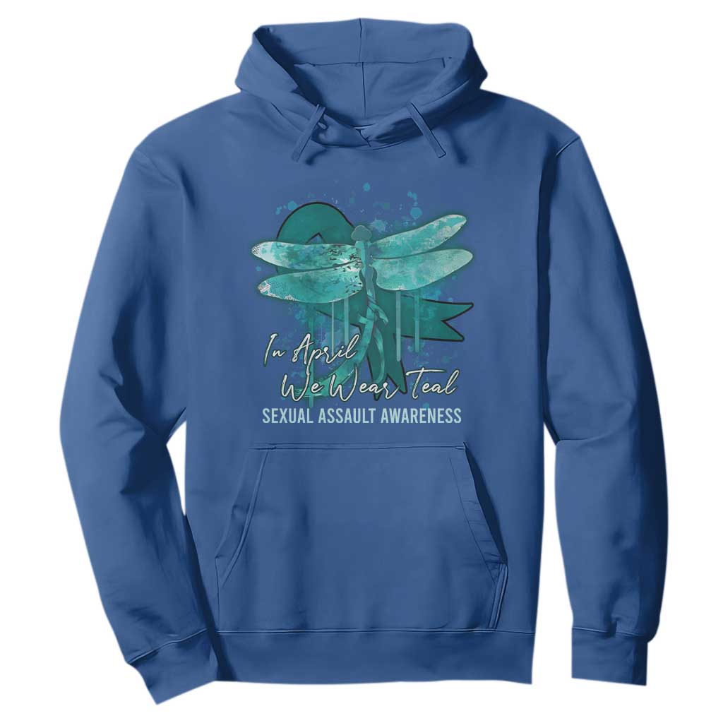 Sexual Assault Awareness Hoodie In April We Wear Teal Ribbon Butterfly TS02 Royal Blue Print Your Wear