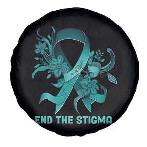 Sexual Assault Awareness Spare Tire Cover End The Stigma Teal Floral Ribbon TS02 Print Your Wear