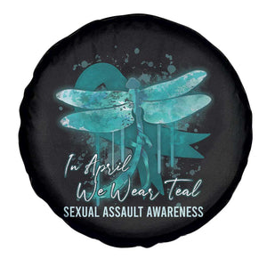 Sexual Assault Awareness Spare Tire Cover In April We Wear Teal Ribbon Butterfly TS02 Print Your Wear