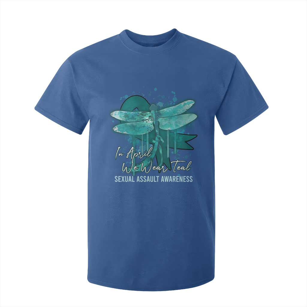 Sexual Assault Awareness T Shirt For Kid In April We Wear Teal Ribbon Butterfly TS02 Royal Blue Print Your Wear