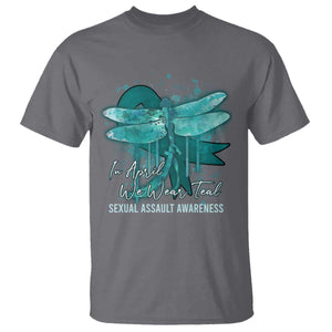 Sexual Assault Awareness T Shirt In April We Wear Teal Ribbon Butterfly TS02 Charcoal Print Your Wear
