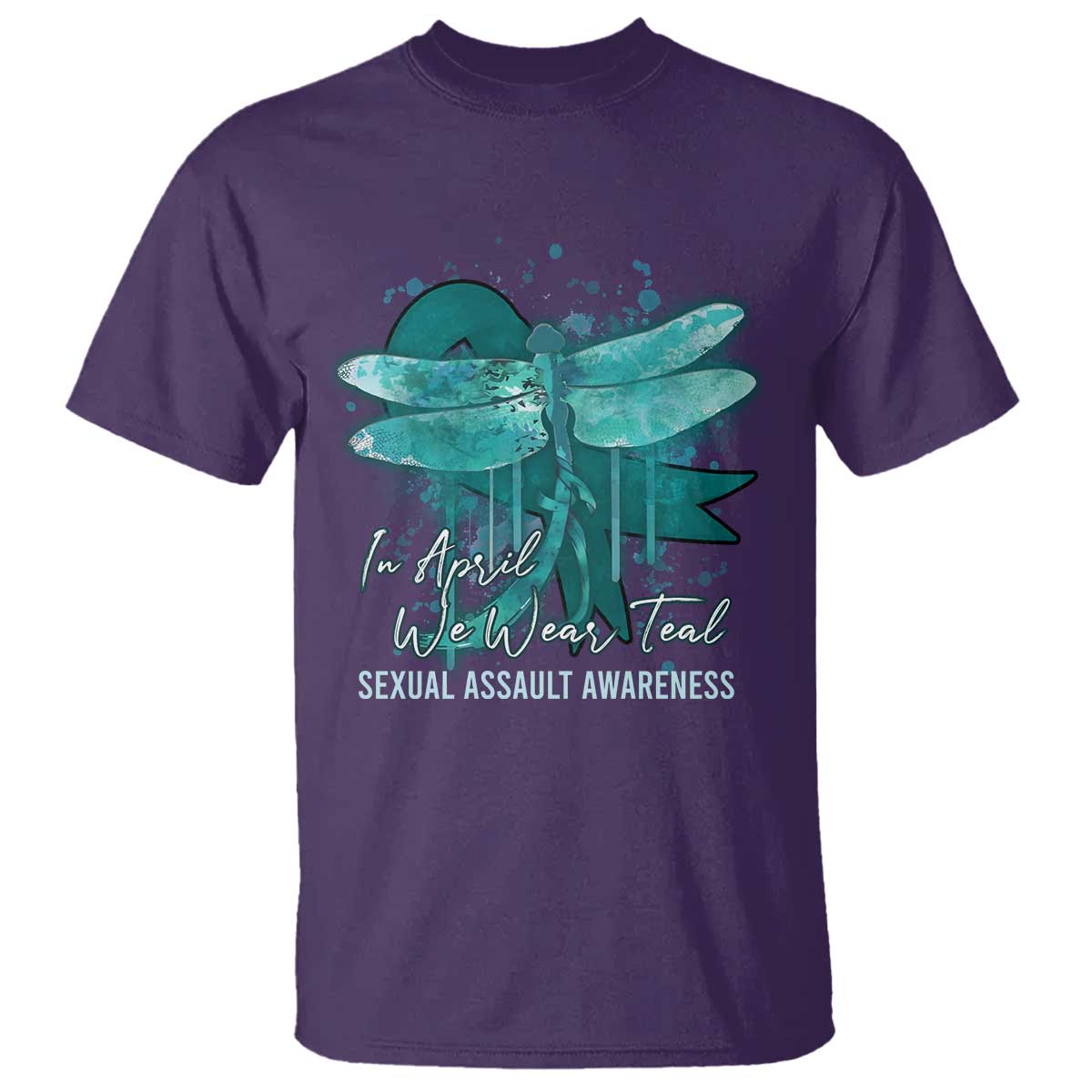 Sexual Assault Awareness T Shirt In April We Wear Teal Ribbon Butterfly TS02 Purple Print Your Wear