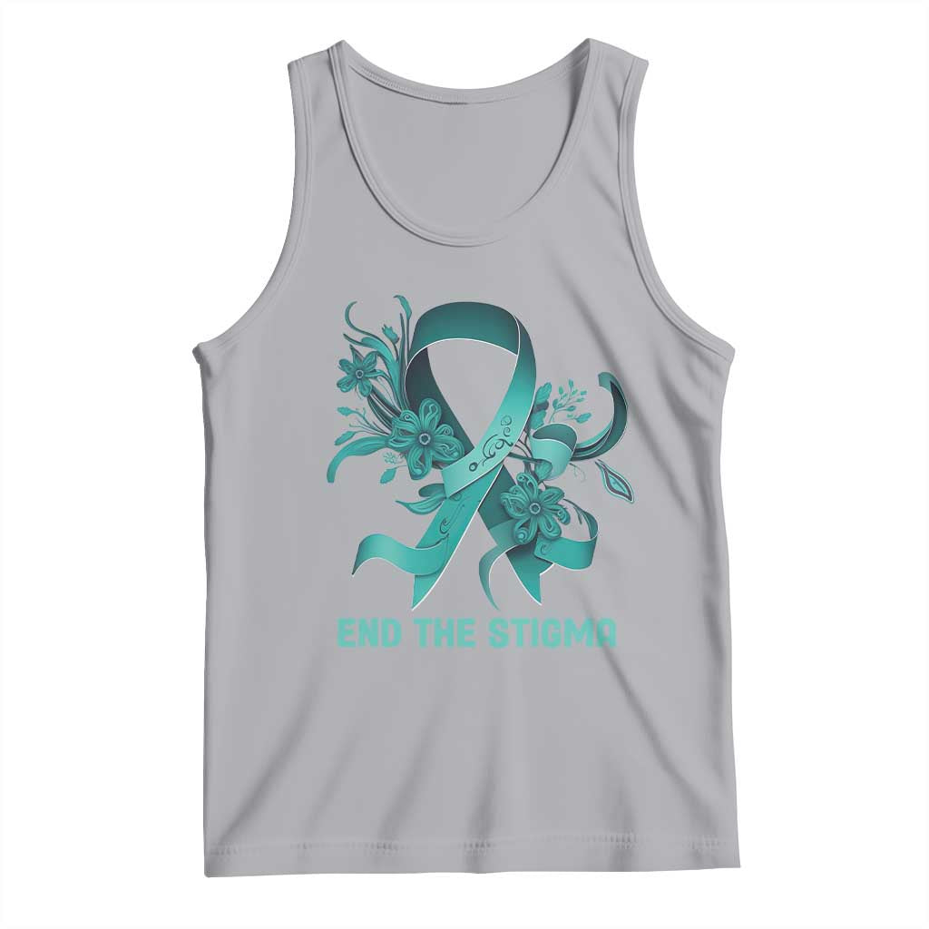 Sexual Assault Awareness Tank Top End The Stigma Teal Floral Ribbon TS02 Athletic Heather Print Your Wear