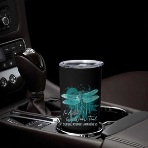 Sexual Assault Awareness Tumbler Cup In April We Wear Teal Ribbon Butterfly TS02 Print Your Wear