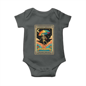 Shade Never Made Anybody Less Gay Baby Onesie Funny Skeleton Rainbow Pride Month TS10 Dark Heather Print Your Wear