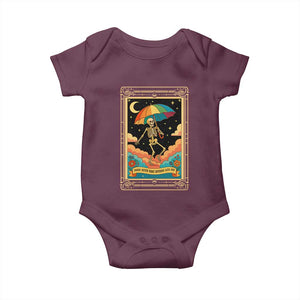 Shade Never Made Anybody Less Gay Baby Onesie Funny Skeleton Rainbow Pride Month TS10 Maroon Print Your Wear