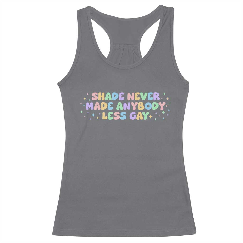 Shade Never Made Anybody Less Gay Racerback Tank Top LGBTQ Pride TS10 Charcoal Print Your Wear