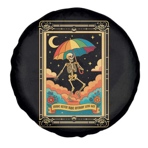 Shade Never Made Anybody Less Gay Spare Tire Cover Funny Skeleton Rainbow Pride Month TS10 Print Your Wear