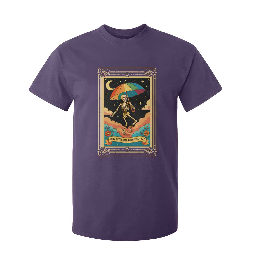 Shade Never Made Anybody Less Gay T Shirt For Kid Funny Skeleton Rainbow Pride Month TS10 Purple Print Your Wear