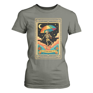 Shade Never Made Anybody Less Gay T Shirt For Women Funny Skeleton Rainbow Pride Month TS10 Military Green Print Your Wear