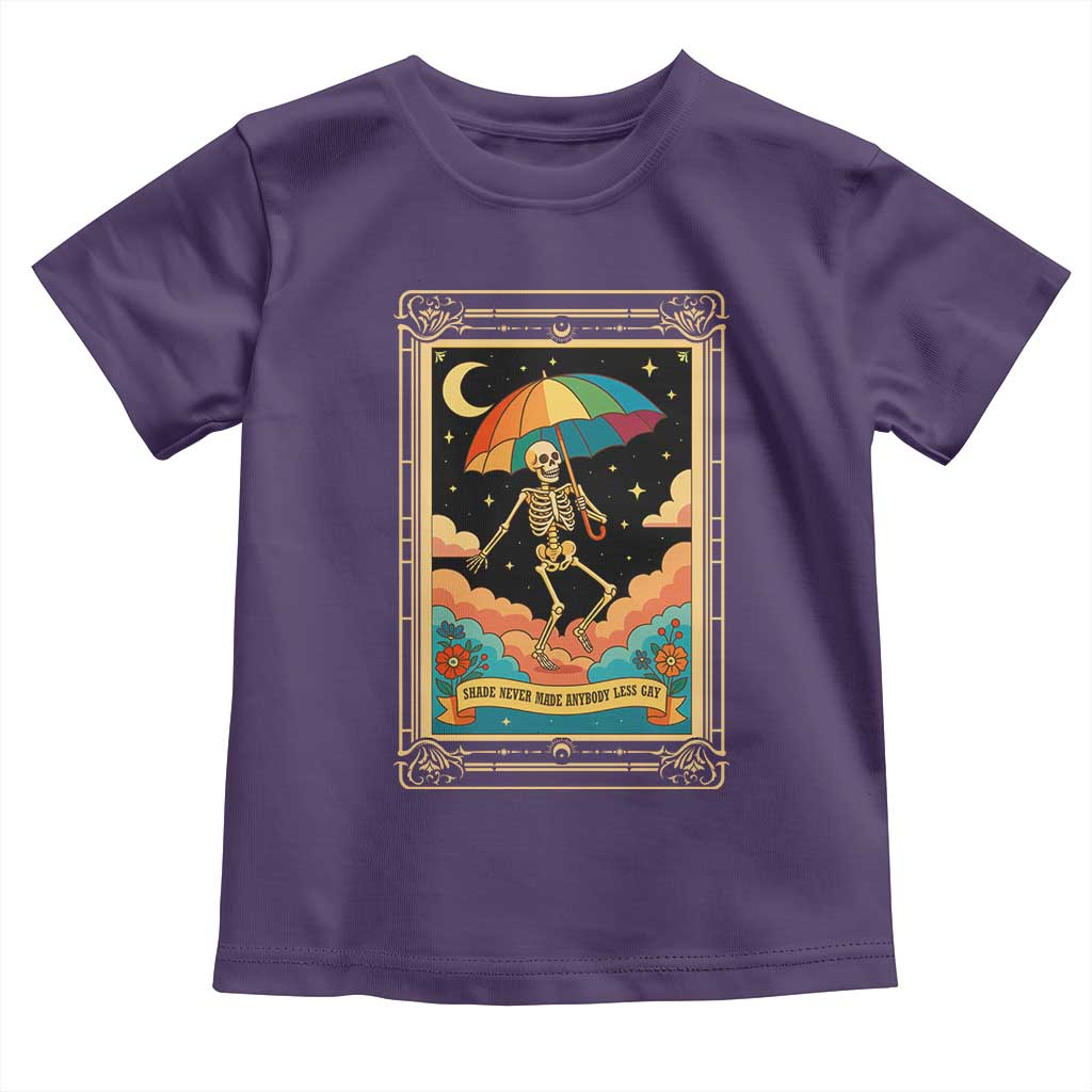 Shade Never Made Anybody Less Gay Toddler T Shirt Funny Skeleton Rainbow Pride Month TS10 Purple Print Your Wear