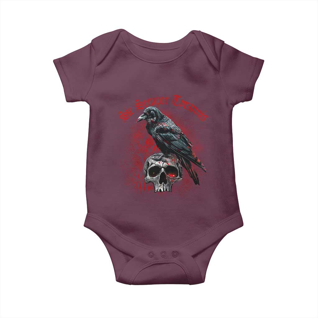 Sic Semper Tyrannis & Raven Baby Onesie Protest Feminist Activist TS10 Maroon Print Your Wear