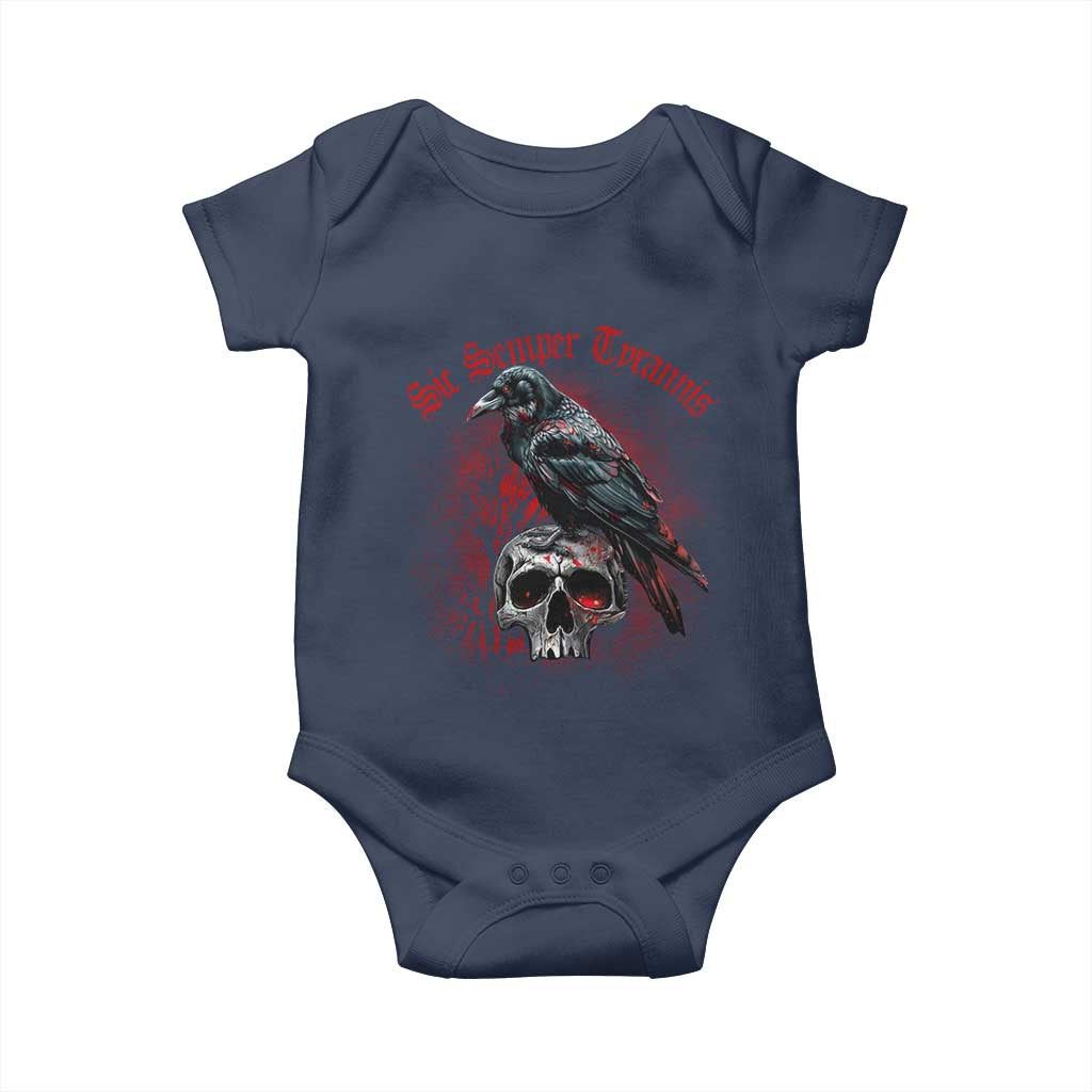 Sic Semper Tyrannis & Raven Baby Onesie Protest Feminist Activist TS10 Navy Print Your Wear