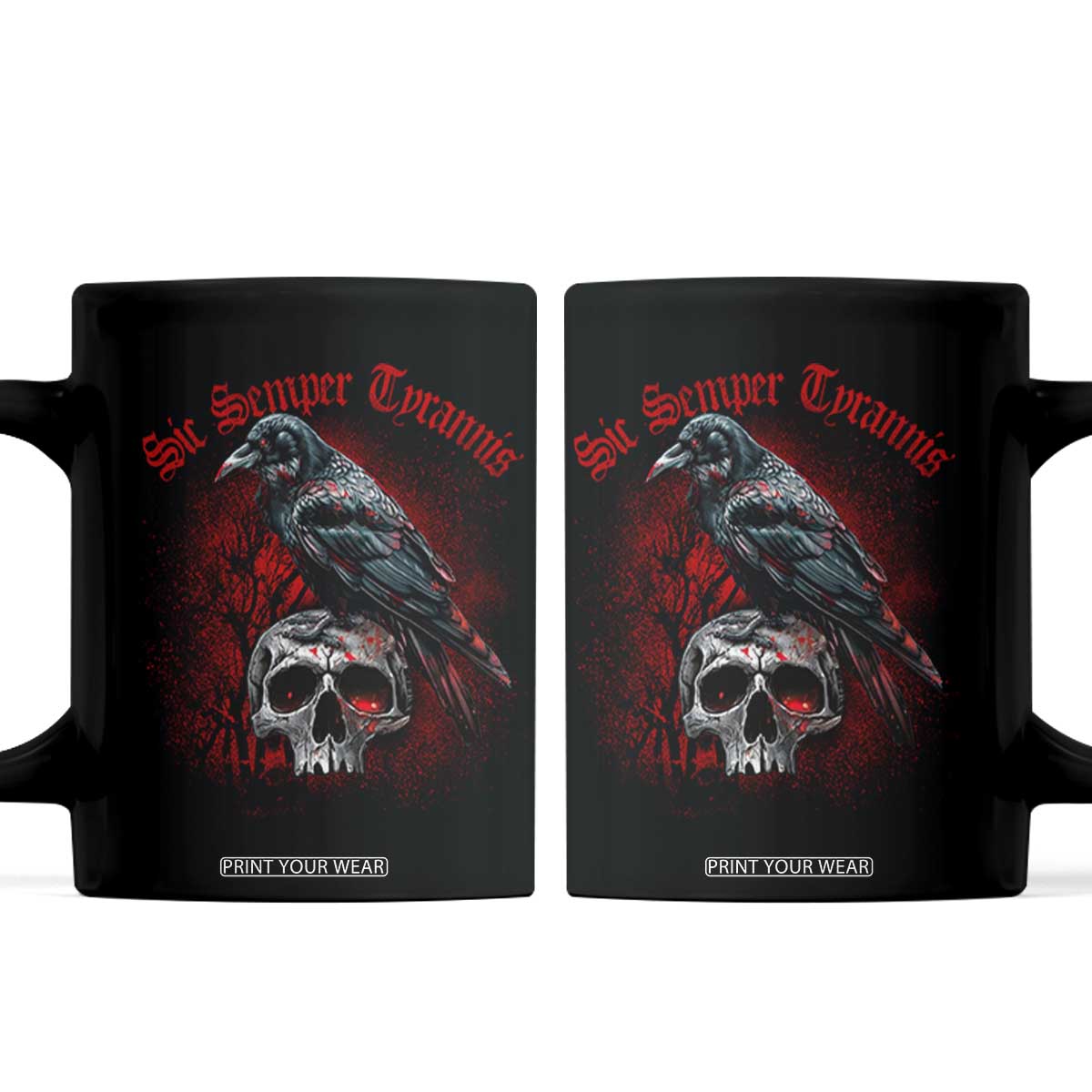 Sic Semper Tyrannis & Raven Coffee Mug Protest Feminist Activist TS10 Black Print Your Wear