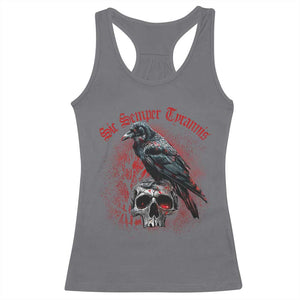 Sic Semper Tyrannis & Raven Racerback Tank Top Protest Feminist Activist TS10 Charcoal Print Your Wear