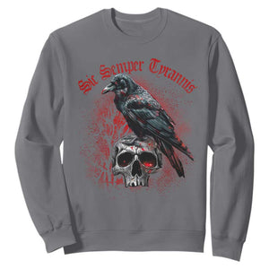 Sic Semper Tyrannis & Raven Sweatshirt Protest Feminist Activist TS10 Charcoal Print Your Wear