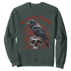 Sic Semper Tyrannis & Raven Sweatshirt Protest Feminist Activist TS10 Dark Forest Green Print Your Wear
