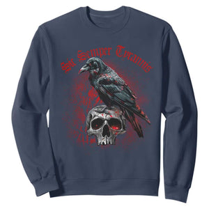 Sic Semper Tyrannis & Raven Sweatshirt Protest Feminist Activist TS10 Navy Print Your Wear