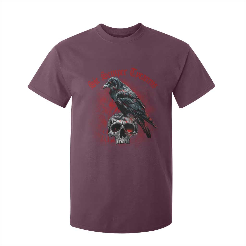 Sic Semper Tyrannis & Raven T Shirt For Kid Protest Feminist Activist TS10 Maroon Print Your Wear