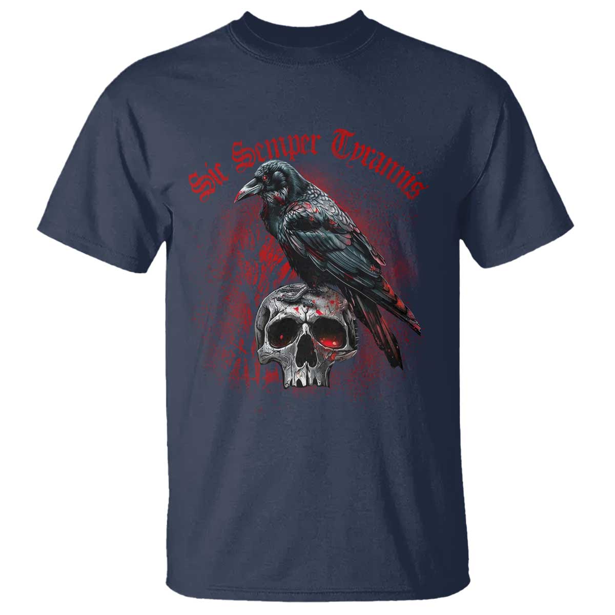 Sic Semper Tyrannis & Raven T Shirt Protest Feminist Activist TS10 Navy Print Your Wear