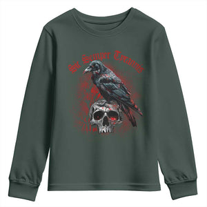 Sic Semper Tyrannis & Raven Youth Sweatshirt Protest Feminist Activist TS10 Dark Forest Green Print Your Wear