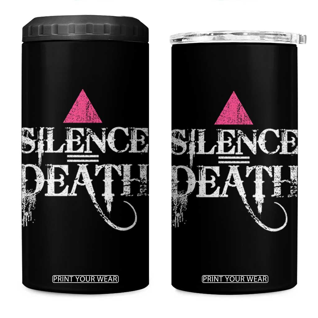 Silence Death 4 in 1 Can Cooler Tumbler LGBTQ Pride Month TS10 One Size: 16 oz Black Print Your Wear