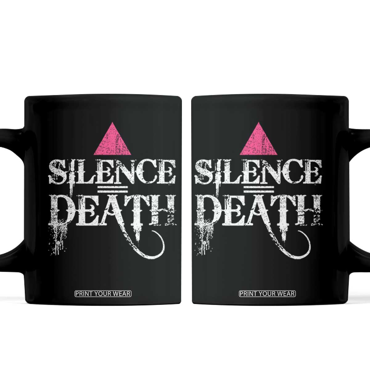 Silence Death Coffee Mug LGBTQ Pride Month TS10 Black Print Your Wear