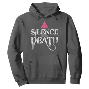 Silence Death Hoodie LGBTQ Pride Month TS10 Dark Heather Print Your Wear