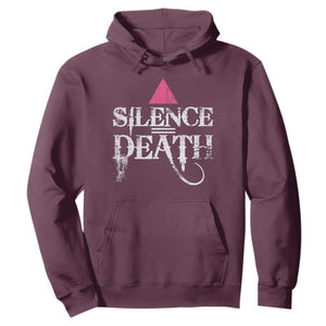Silence Death Hoodie LGBTQ Pride Month TS10 Maroon Print Your Wear