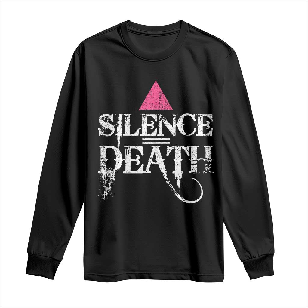 Silence Death Long Sleeve Shirt LGBTQ Pride Month TS10 Black Print Your Wear