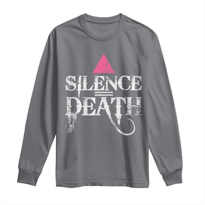Silence Death Long Sleeve Shirt LGBTQ Pride Month TS10 Charcoal Print Your Wear