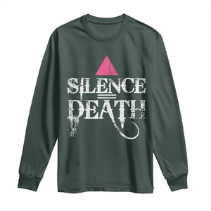 Silence Death Long Sleeve Shirt LGBTQ Pride Month TS10 Dark Forest Green Print Your Wear