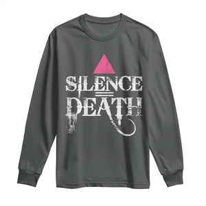 Silence Death Long Sleeve Shirt LGBTQ Pride Month TS10 Dark Heather Print Your Wear