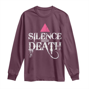 Silence Death Long Sleeve Shirt LGBTQ Pride Month TS10 Maroon Print Your Wear