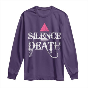 Silence Death Long Sleeve Shirt LGBTQ Pride Month TS10 Purple Print Your Wear