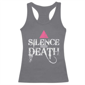 Silence Death Racerback Tank Top LGBTQ Pride Month TS10 Charcoal Print Your Wear