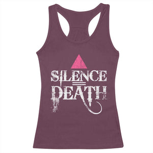 Silence Death Racerback Tank Top LGBTQ Pride Month TS10 Maroon Print Your Wear